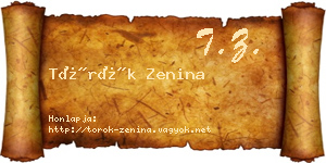 Török Zenina névjegykártya
